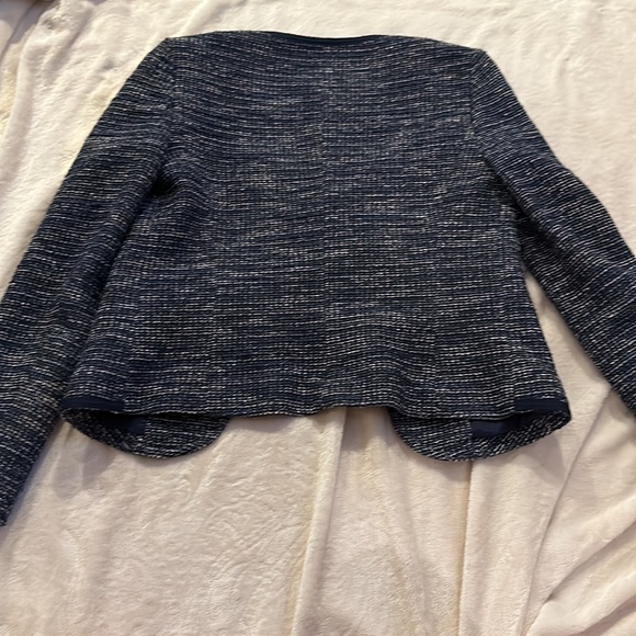 Banana Republic navy and white tweed jacket size 0 - Picture 9 of 11